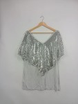 Vorschaubild 5 von Pailletten Top Glitzer Shirt Silber Damen Gr. 48