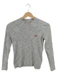 Vorschaubild 1 von Langarmshirt Damen Gr. 38 M Grau Meliert Rippstrick Logo Patch