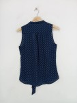 Vorschaubild 2 von Bluse Polka Dot Schleife Ärmellos Dunkelblau Gr. 36