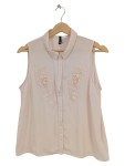 Vorschaubild 1 von Bluse ärmellos Spitzen-Applikationen Creme Gr. 38