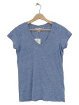 Vorschaubild 1 von T-Shirt Gr. 36 Blau Meliert V-Ausschnitt Kurzarm