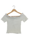 Vorschaubild 1 von Off Shoulder Smocked Crop Top Weiß Gr. 36
