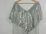 Vorschaubild 2 von Pailletten Top Glitzer Shirt Silber Damen Gr. 48