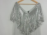 Vorschaubild 3 von Pailletten Top Glitzer Shirt Silber Damen Gr. 48