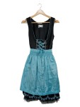 Vorschaubild 1 von Dirndl Damen Gr. 42/XL Schwarz Baumwolle Blumenmuster Traditionell