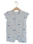 Vorschaubild 1 von Einteiler Strampler Gr. 68 hellblau Wale Segelboote