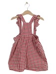Vorschaubild 1 von Sommerkleid rot weiß kariert Vichy-Muster Rüschen Gr. 98