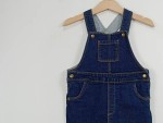 Vorschaubild 8 von Jeanskleid Kinder Blau Gr. 80 Baumwolle Uni Casual Alltag Knopf
