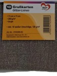 Vorschaubild 4 von 10er Grußkarten Set Glitzer-Leinen taupe 11x11cm