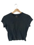 Vorschaubild 1 von T-Shirt Damen Schwarz Gr. 38/M Baumwolle Elasthan Basic Kurzarm Alltag