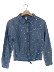 Vorschaubild 1 von Bluse Jeansoptik Herz-Muster Blau Gr. 158