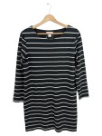 Vorschaubild 1 von Freizeitkleid Langarm gestreift Schwarz Weiß Gr. 40