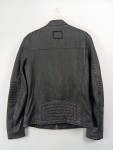 Vorschaubild 2 von Lederjacke Herren Grau Gr. 48/M Polyurethan Uni Urban Langarm Alltag