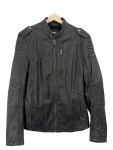 Vorschaubild 1 von Lederjacke Herren Grau Gr. 48/M Polyurethan Uni Urban Langarm Alltag
