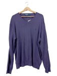 Vorschaubild 1 von Pullover Herren V-Ausschnitt Lila Baumwolle Gr. 44 XS