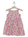 Vorschaubild 1 von Mädchen Sommerkleid ärmellos Herz-Muster grau pink Gr. 98