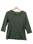 Vorschaubild 1 von Langarmshirt Damen Oliv Gr. 38/M Baumwolle Basic Freizeit Ohne Verschluss