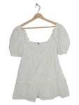 Vorschaubild 1 von Sommerkleid weiß bestickt Off-Shoulder Volant Ärmel Gr. 38