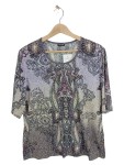 Vorschaubild 1 von Top Damen Gr. 44 Lila Paisley Muster Strasssteine Elegant
