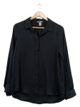 Vorschaubild 1 von Bluse Schwarz Langarm Hemdbluse Gr. 40