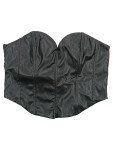 Vorschaubild 1 von Bustier Corsage Top Schwarz Leder-Optik Gr. 36