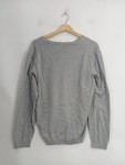 Vorschaubild 3 von Strickjacke Herren Grau Gr. 50/M Baumwolle Uni Casual Langarm Freizeit