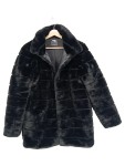 Vorschaubild 1 von Fellmantel schwarz Gr. 38 M elegant Kunstfell Jacke Mantel