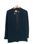 Vorschaubild 1 von Damen Strickjacke Cardigan Blau Schwarz Meliert Offen Gr 34 XS