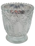 DEPOT Vase Transparent Glas Kelchförmig Strukturmuster…