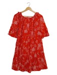 Vorschaubild 1 von Carmenbluse Off-Shoulder Rot Blumenmuster Volants Gr. 38
