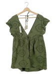 Vorschaubild 1 von Sommerkleid Gr. 36 S Oliv Lochmuster Quaste Boho Kleid