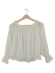 Vorschaubild 1 von Bluse Off-Shoulder weiß mit Tupfenmuster Gr. 36