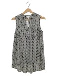Vorschaubild 1 von Bluse ärmellos schwarz weiss geometrisches Muster Gr. 34 XS