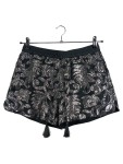 Vorschaubild 1 von Shorts Damen Gr. 38 Schwarz Silber Pailletten Party Hose mit Quasten