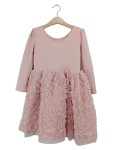 Vorschaubild 1 von festliches Kleid Gr. 122 rosa Tüll Rüschen Langarm Mädchen Kleid elegant
