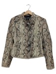 Vorschaubild 1 von Damen Lederjacke Blazer Schlangenmuster Beige Gr. 34 XS
