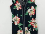 Vorschaubild 7 von Cocktailkleid Gr. 38 M Schwarz Blumenmuster V-Ausschnitt Lederdetails