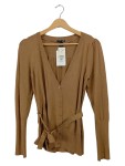 Vorschaubild 1 von Strickjacke Cardigan Damen Gr. 36 S Braun mit Bindegürtel