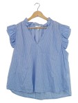 Vorschaubild 1 von Bluse blau weiß gestreift mit Rüschen Gr. 38 M