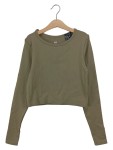 Vorschaubild 1 von Sport Langarmshirt gerippt olivgrün Gr. 36 S