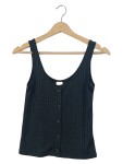 Vorschaubild 1 von Rippstrick Top Schwarz Gr. 34 XS Knopfleiste Damen Tanktop