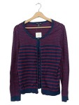 Vorschaubild 1 von Strickjacke Damen Gr. 38 M dunkelrot blau gestreift Baumwolle