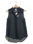 Vorschaubild 2 von Bluse ärmellos schwarz transparent gepunktet Gr. 34