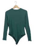 Vorschaubild 1 von Body Langarm Dunkelgrün Rippstrick Gr. 40 L