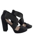 Vorschaubild 1 von Plateausandalen Blockabsatz Schwarz Größe 40