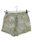 Vorschaubild 1 von x Desmond & Dempsey Damen Shorts Gr. 34 Grün Palmenmuster Leinen-Mix