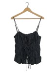 Vorschaubild 1 von Damen Top Schwarz Gr. 40, L Camisole Trägertop Gesmokt Tie Front Cropped