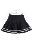 Vorschaubild 1 von Faltenrock Minirock Damen Gr. 34 XS gestreift schwarz Freizeit