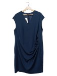 Vorschaubild 1 von Etuikleid Damen Gr. 46/3XL Blau Polyester Uni Elegant Business