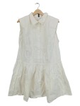 Vorschaubild 1 von Blusenkleid weiß ärmellos mit Kragen und Faltenrock Gr. 40 L